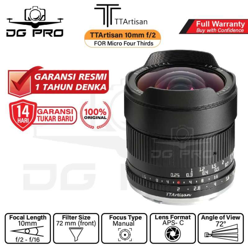 TTArtisan 10mm F2 APS-C for M4/3 Mount Panasonic Olympus 10 mm f/2