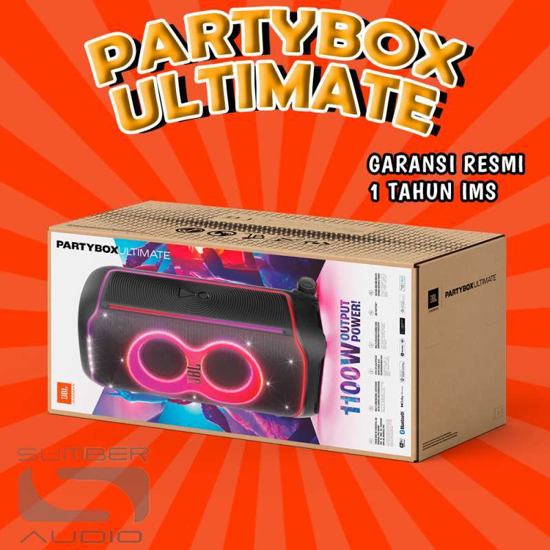 Speaker JBL PartyBox Ultimate Karaoke Party Box 3D ATMOS Audio Original  Garansi Resmi Tahun