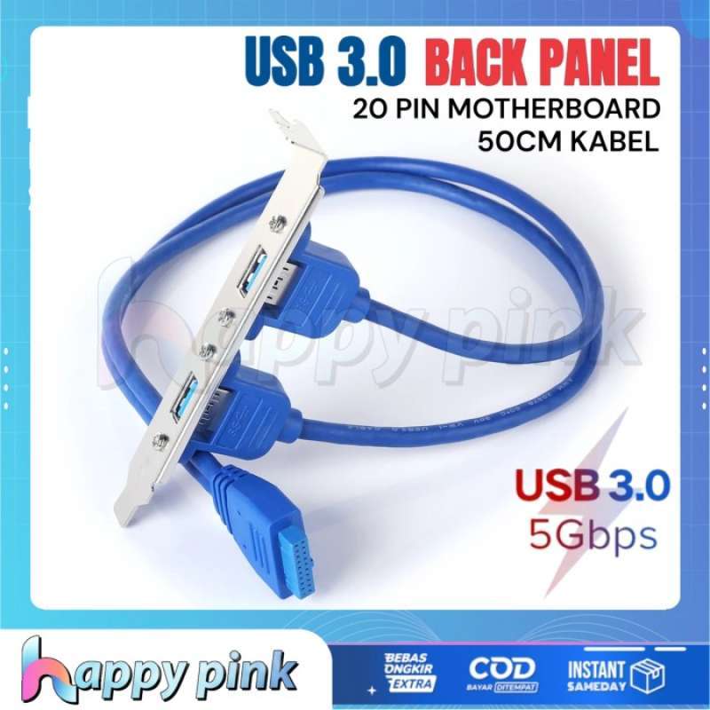 Jual Usb 3.0 Rear Panel Expansion Bracket To 20 Pin Header Cable 2 Port ...