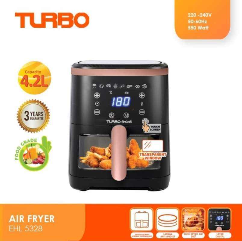 Promo Turbo Air Fryer Digital Ehl 5328 Transparent Window 550 Watt Ehl ...
