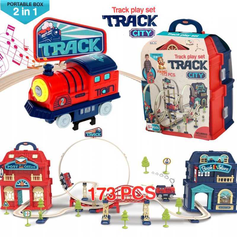 Jual Mainan Track City Rel Kereta Api Backpack Train Playset