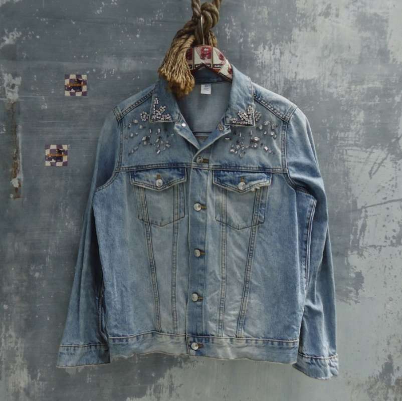 Jaket denim pria h&m online