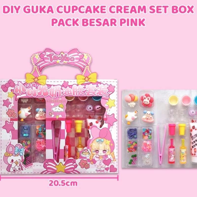Promo Mainan Diy Cream Gooka Guka Cupcake Setbox Ungu Ungu