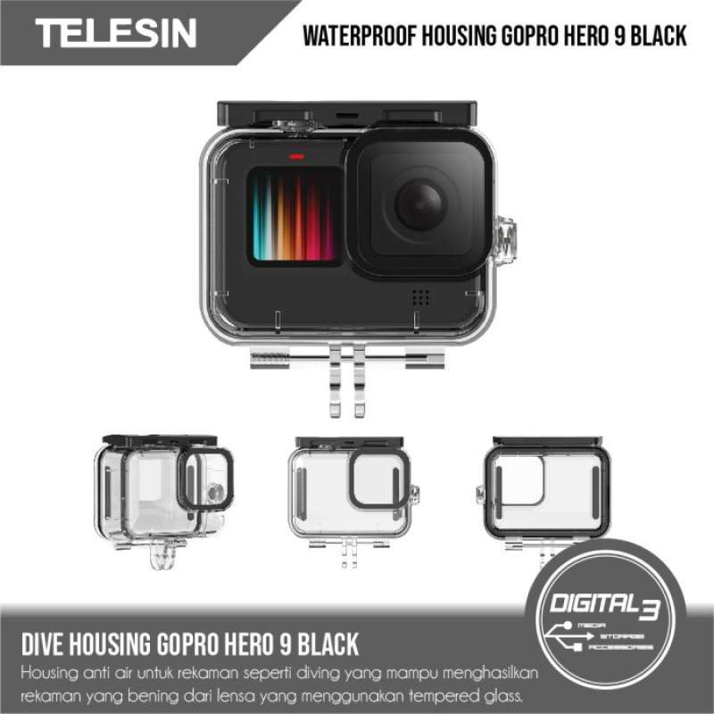 Custodia Impermeabile GUNGY Per GoPro Hero 9/10/11 - Fino A 45M Con Base Montaggio E Vite Lunga