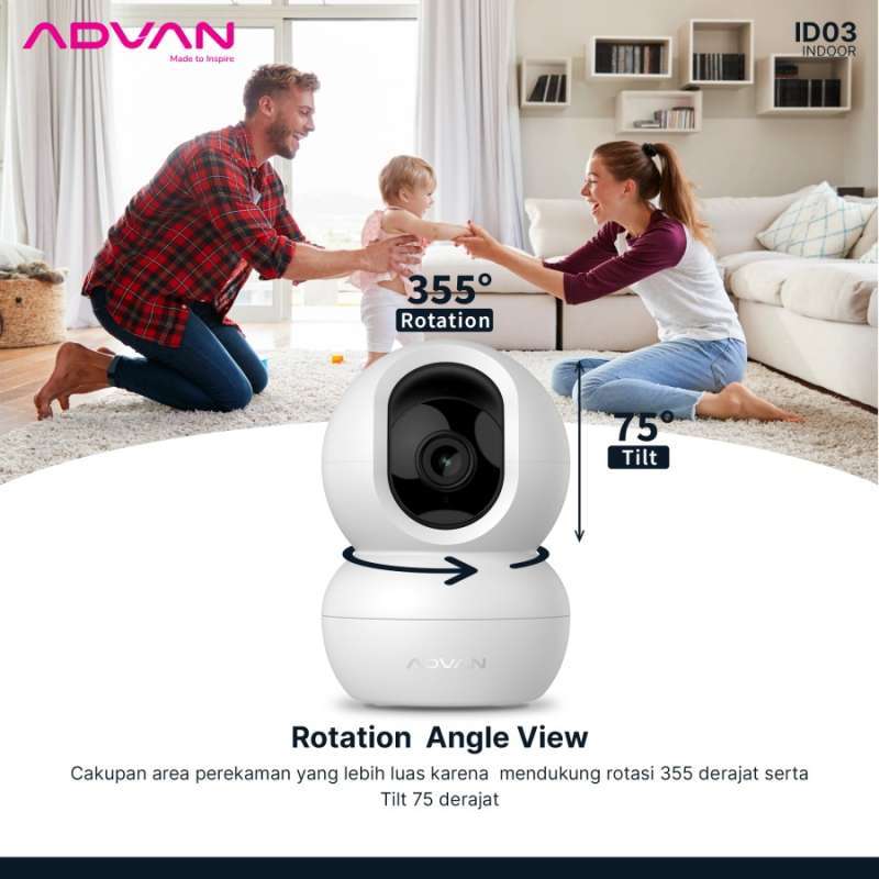 Promo Advan Smart Ip Camera Wireless Ipcam Id3 Kamera Cctv Wifi 3mp 2k ...