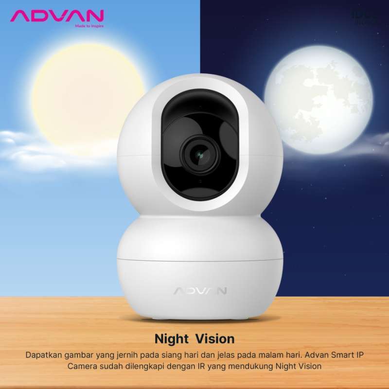 Promo Advan Smart Ip Camera Wireless Ipcam Id3 Kamera Cctv Wifi 3mp 2k ...
