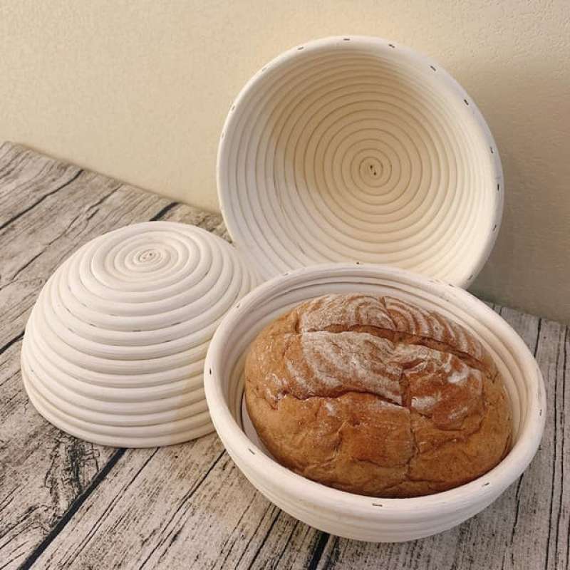 Banneton Rotondo In Pasta Di Legno Per Lievitazione Pane - Fatto A Brooklyn, USA, Fino A 1kg Di Impasto