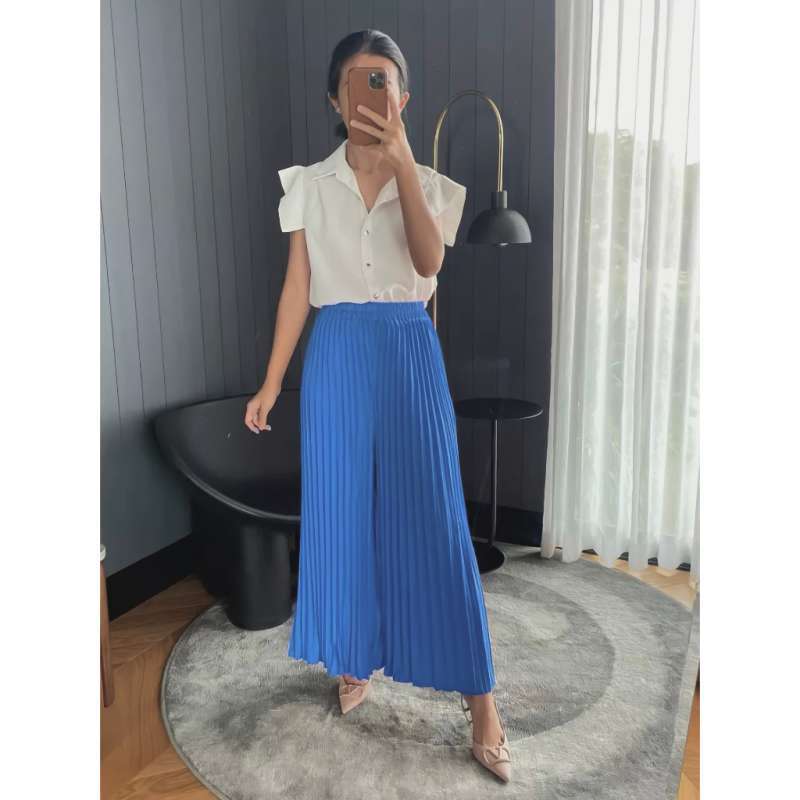 Plisket Denim Kulot Pin&Ko Celana Kulot Mayung Plisket BB All Size