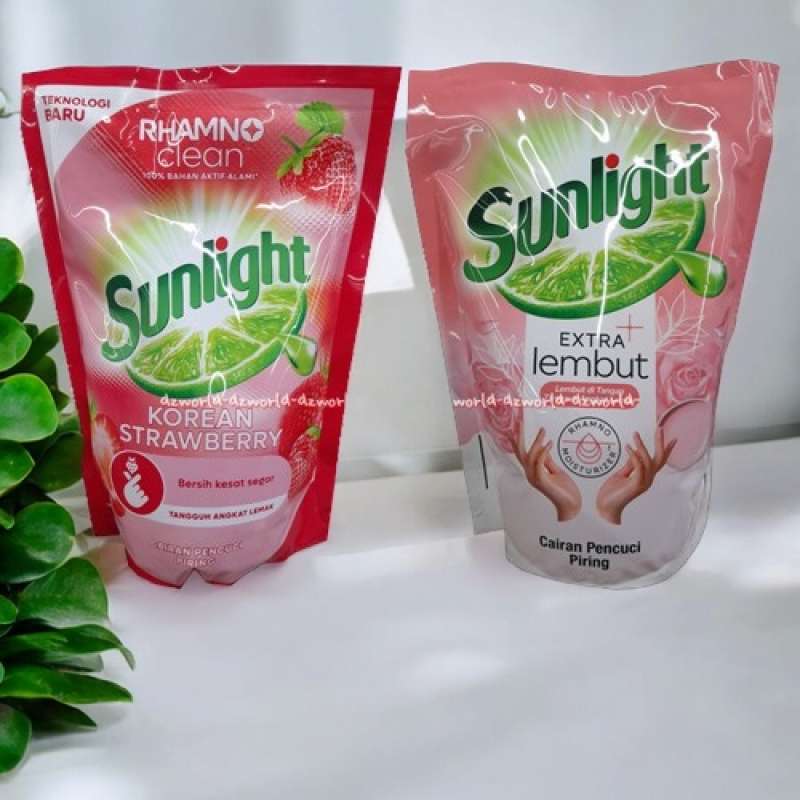 Sunlight 600ml Cairan Pencuci Piring Korean Strawberry Extra Lembut Bersih  Kesat Segar Rhamn Clean Sun Light Sabun Cuci