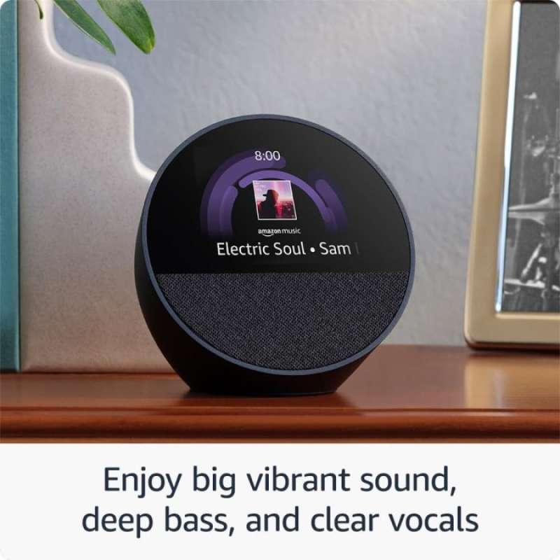 Jual Amazon Echo Spot Smart Alarm Clock With Vibrant Sound Alexa Di ...