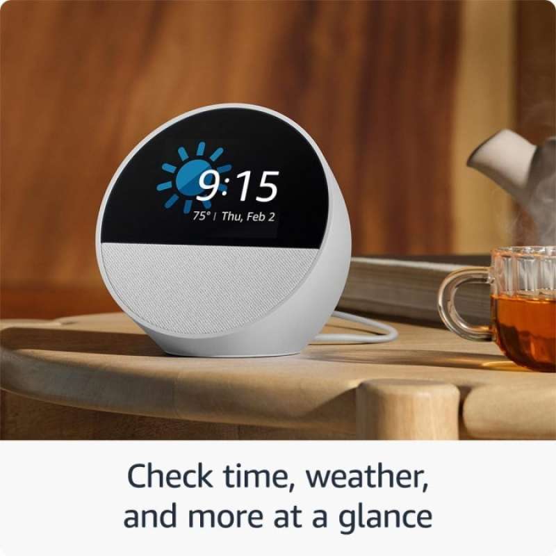 Jual Amazon Echo Spot Smart Alarm Clock With Vibrant Sound Alexa Di ...