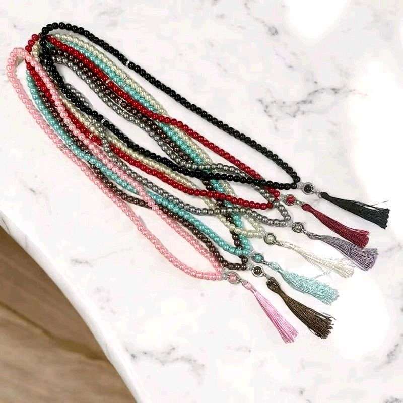 Khadijah Tasbih Mutiara 99 Butir Prayer Beads Tasbih 99 Souvenir Pearl  Handmade