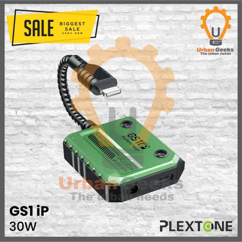 Plextone GS1 IP 30W Audio Adapter Jack MM Lightning IOS Fast Charging