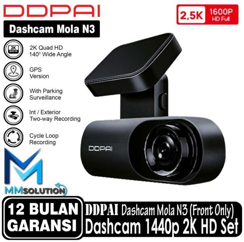 DDPAI Mola N3 Pro GPS DashCam 1600p 2K FOV 140 QHD Night Vision