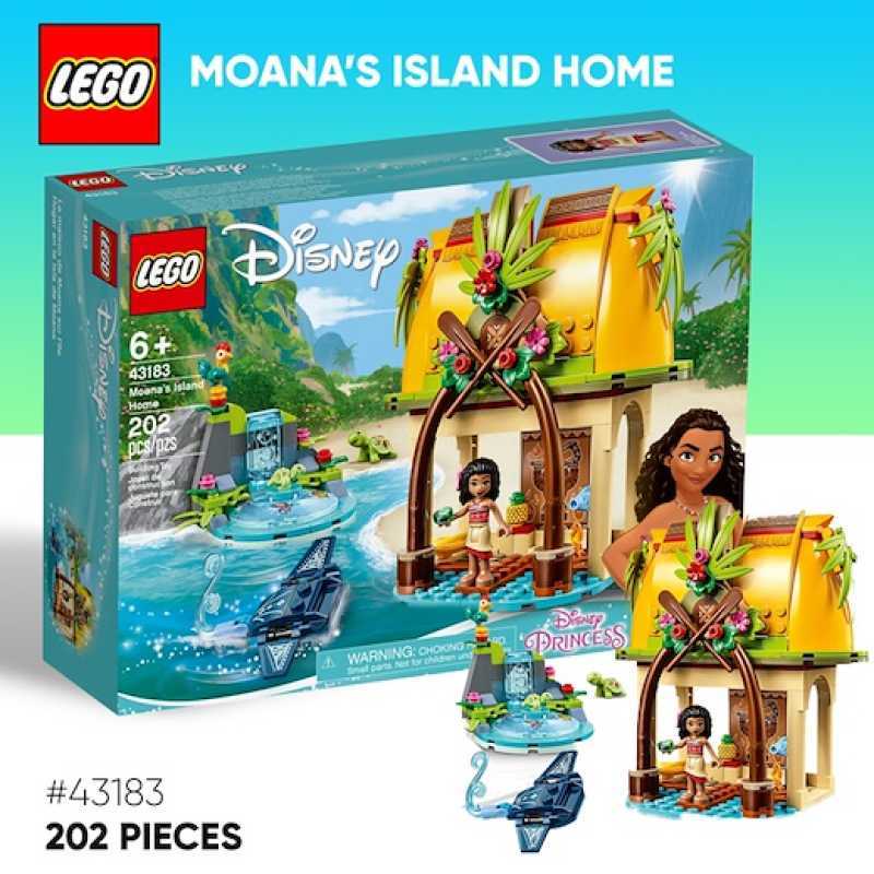 LEGO Disney Princess 43183 Moana Island Home Set Building Kid Toy Movie  Minifigure Girl Classic Disneyland Icons Toys House Mainan Rumah Balok Anak