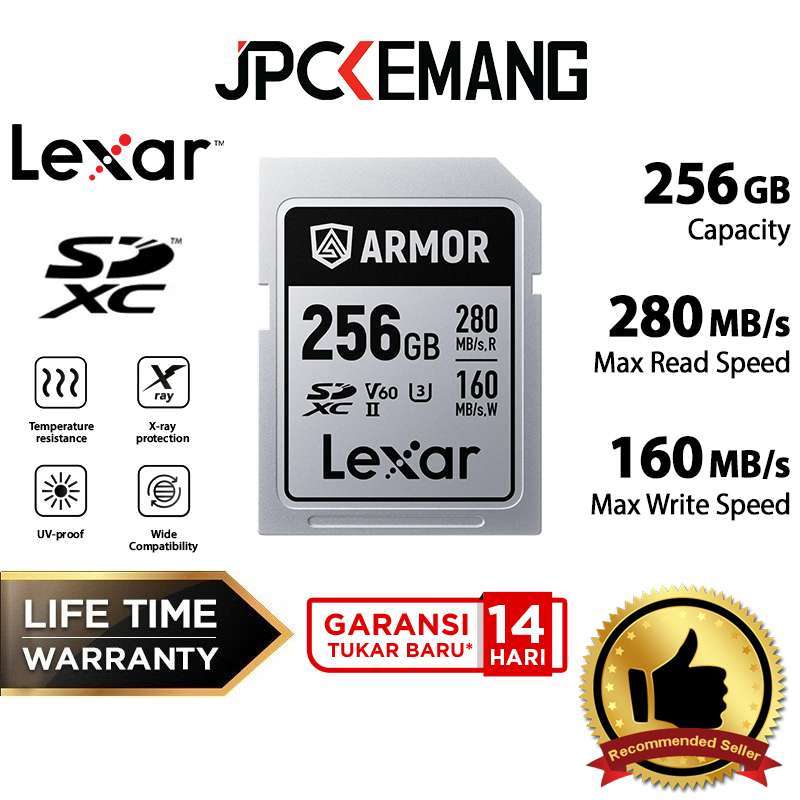 Lexar 256GB ARMOR SD Silver Pro 280MB/s V60