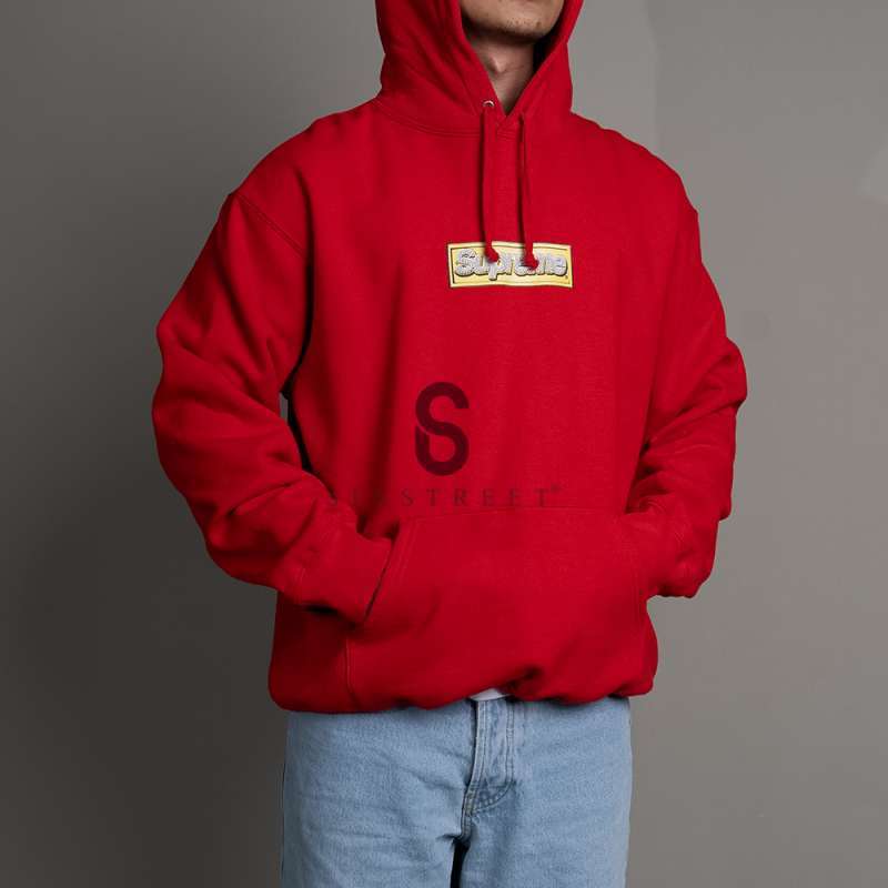 SUPREME Hoodie Bogo Bling Red 100% Authentic