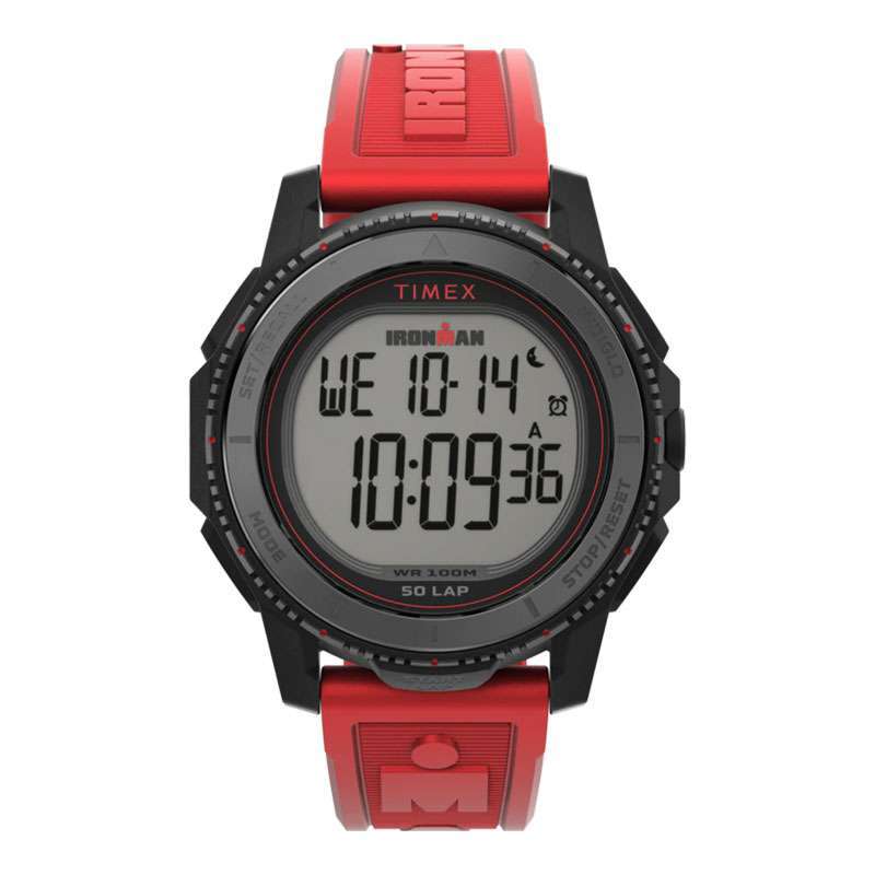 Jam Tangan Pria Timex Ironman TW5M57900 Men Adrenalin Digital Dial Red  Resin Strap
