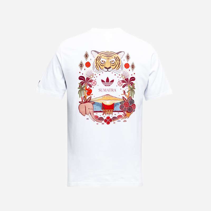 Kaos Unisex Adidas Island Series Indonesia Graphic Tee Sumatra White  (KK7485) ORIGINAL