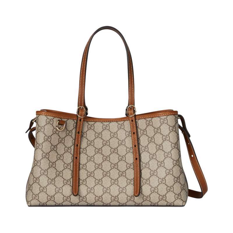 Gucci GG Emblem Medium Tote Bag Monogram GG Beige Brown
