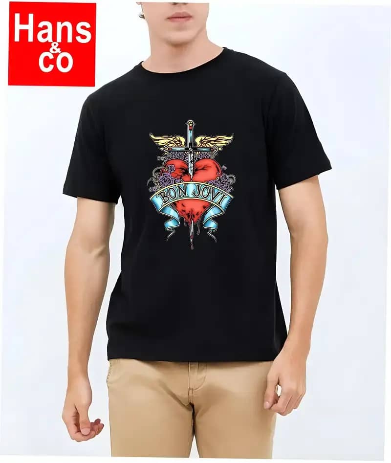 Kaos Pria Premium Motif 3Dimensi Bonjovi Animasi Tshirt Oblong Laki Hc0582  By hans co