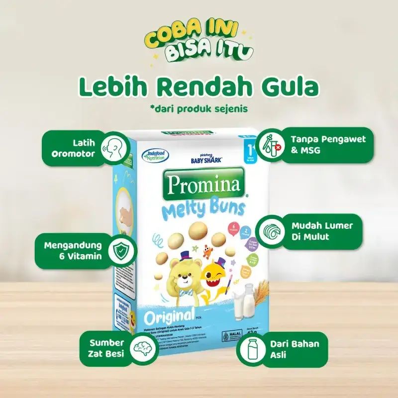 Promo [24 Pcs / Carton] - Promina Melty Buns Original 42 G Diskon 32% ...