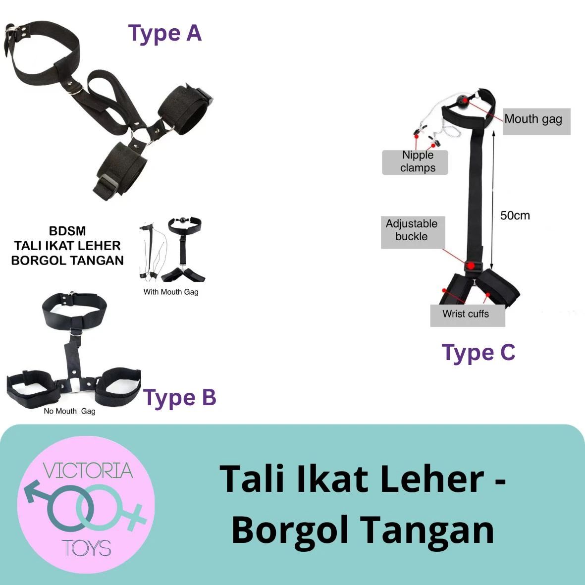 Promo Bdsm Tali Leher & Wrist Strap Adjustable Alat Bantu Sex Toys Diskon  22% Di Seller Victoria Toys Jakarta - Ancol, Kota Jakarta Utara