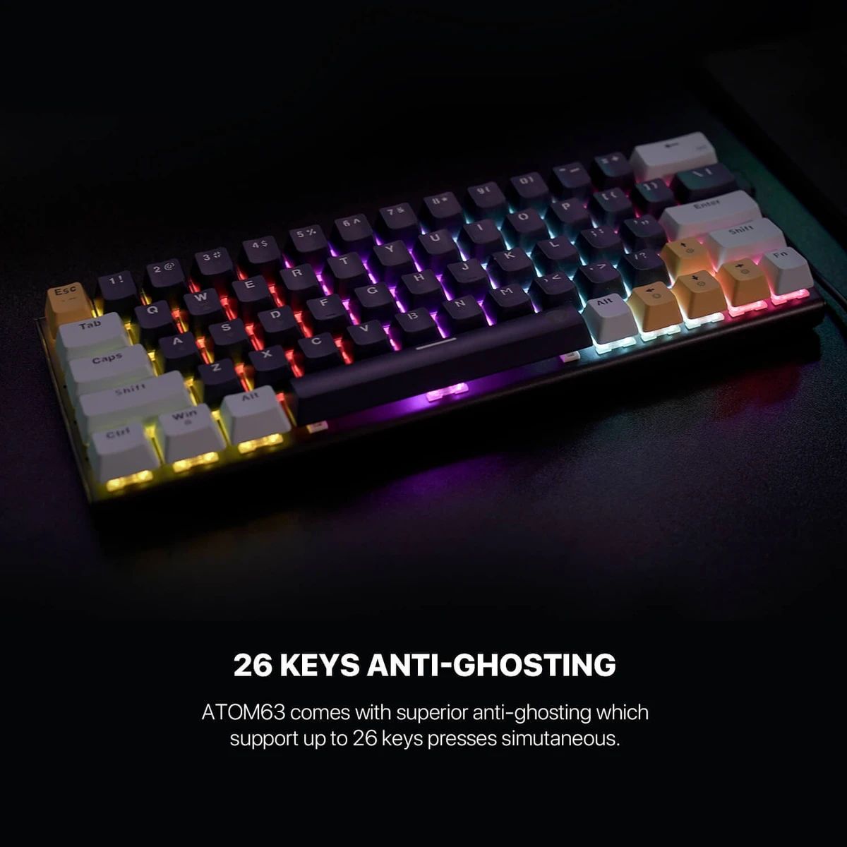 Promo Fantech Mk874v2 Atom 63 Mizu Edition Wired Gaming Keyboard ...