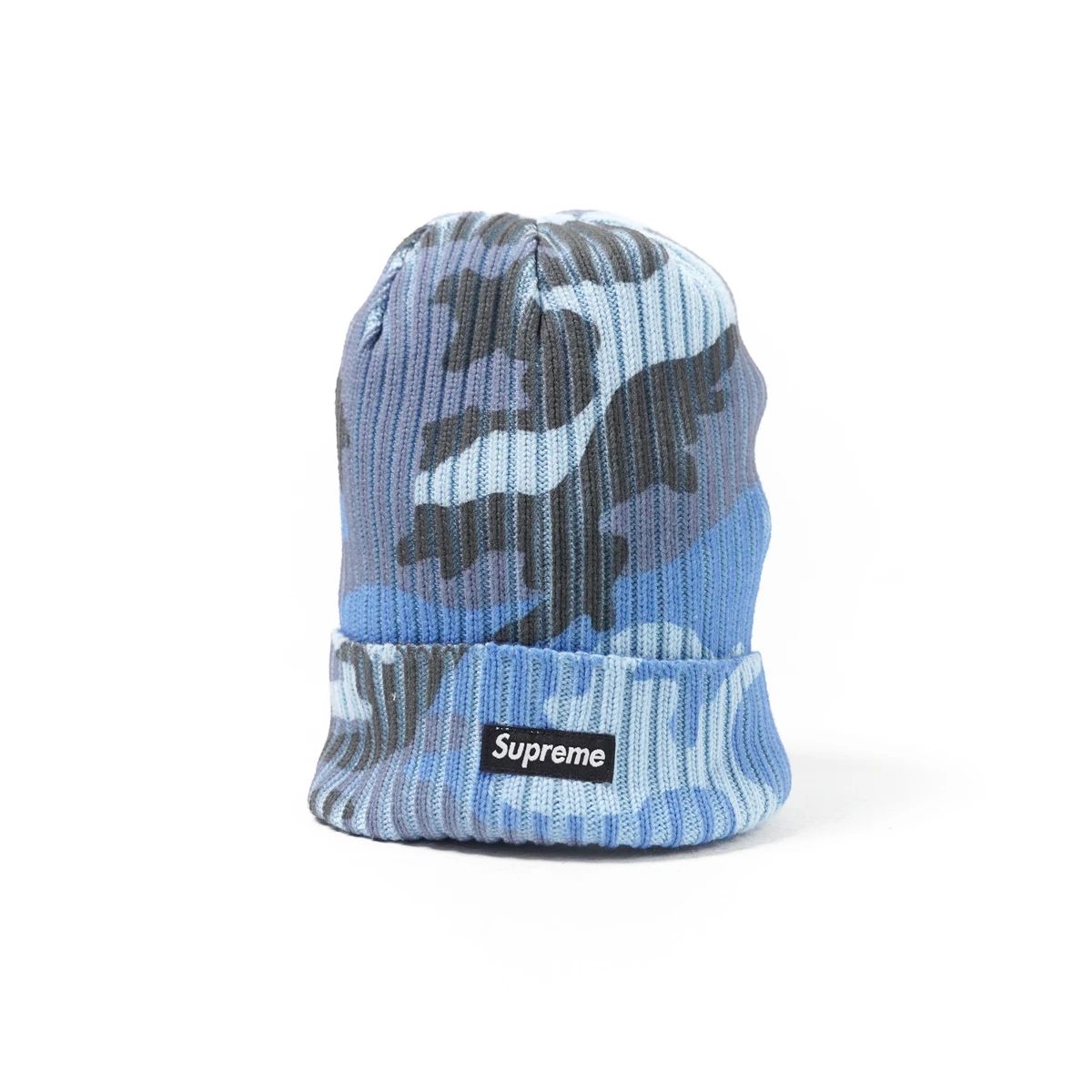 Promo Topi Supreme Overdyed Camo Blue Beanie 100% Original Diskon