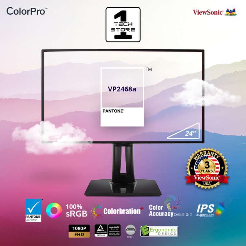 Promo Monitor LED 24 ViewSonic VP2468a Full HD100 sRGBIPSPantone