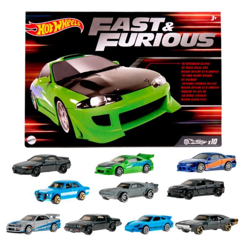 Jual Hot Wheels Cars Fast & Furious Themed 10 Pack Of Vehicles Hnt21 Di
