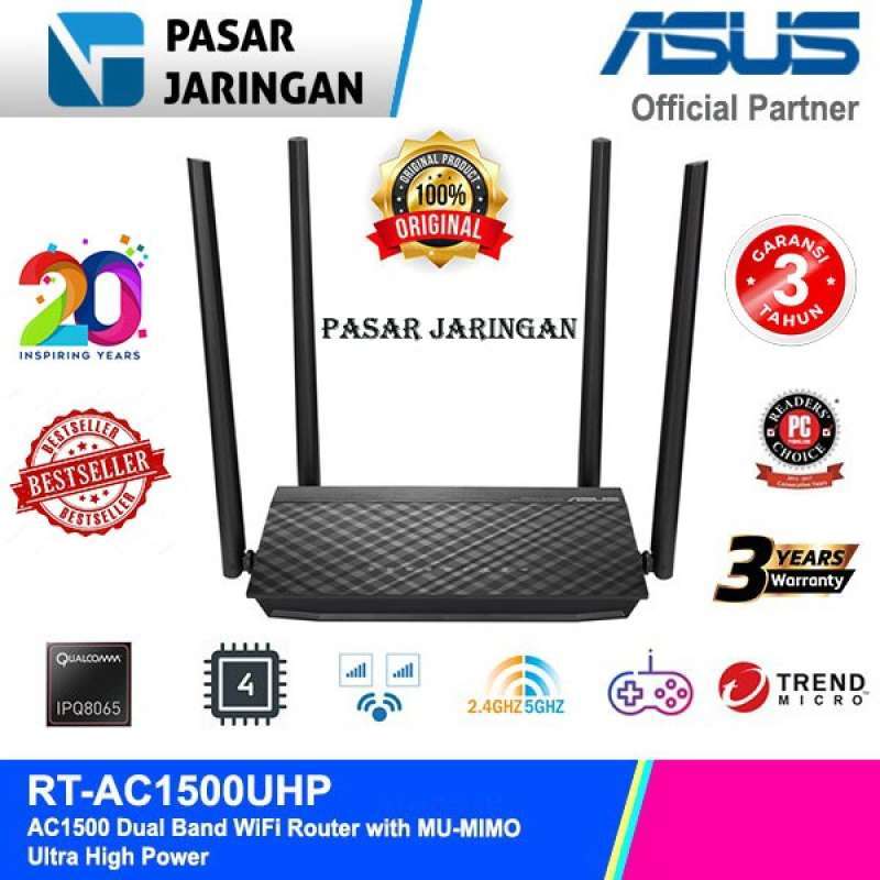 Promo RT-AC1500UHP AC1500 Dual Band WiFi Router with MU-MIMO High Power ...