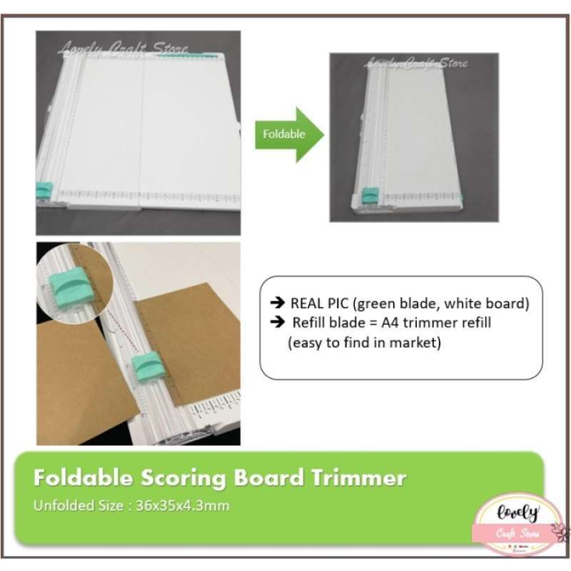 Promo 2IN1 FOLDABLE SCORING BOARD TRIMMER A4 PAPER TRIMMER DAN SCORING