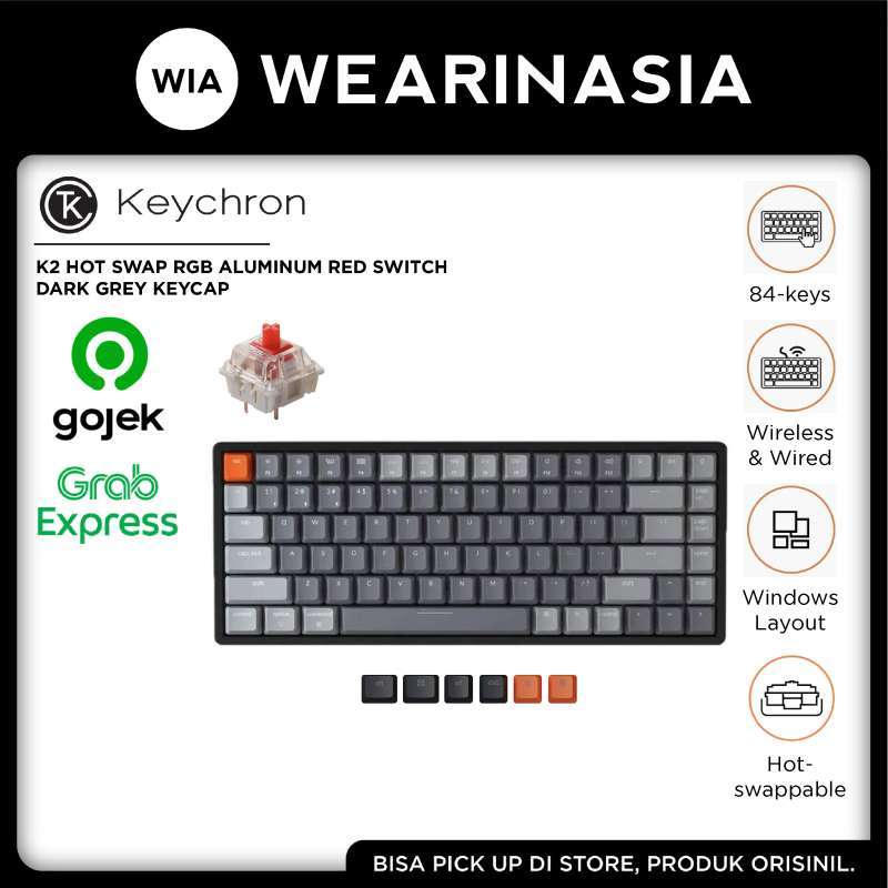 Jual Keychron K2 Dark Grey Keycaps V2 HotSwappable RGB Aluminum
