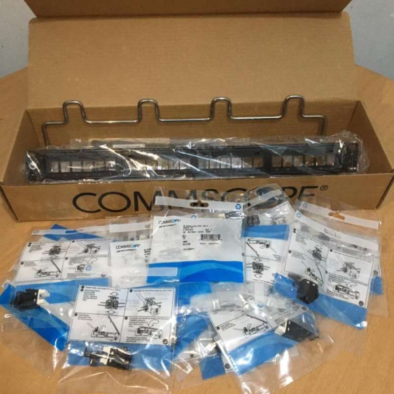 Promo AMP commscope Patch panel CAT6 24port + modular cat6 hitam ori ...