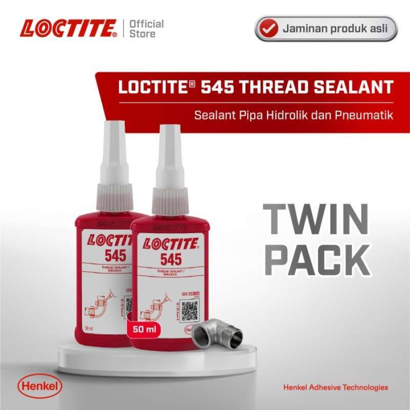 Promo Henkel Loctite 545 Thread Sealant Seal Pipa Hidrolik 50 Ml Twin