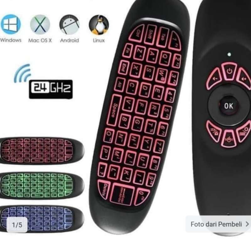 Promo Air Mouse Keyboard With LED For Smart TV and Android TV box ...