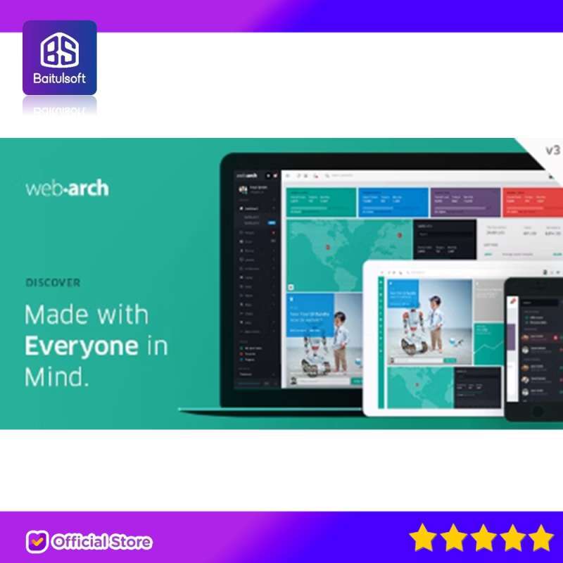 Jual WEBARCH - RESPONSIVE ADMIN DASHBOARD TEMPLATE BY BAITULSOFT di ...