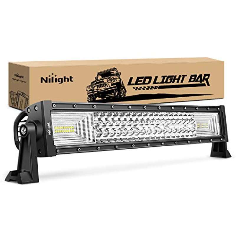 Nilight 18040C-A 22 Inch 480W Triple Row Flood Spot Combo Bar Driving Led Off Road Lights SUV Ute ATV Truck 4x4 Boat, 2 Years Warranty