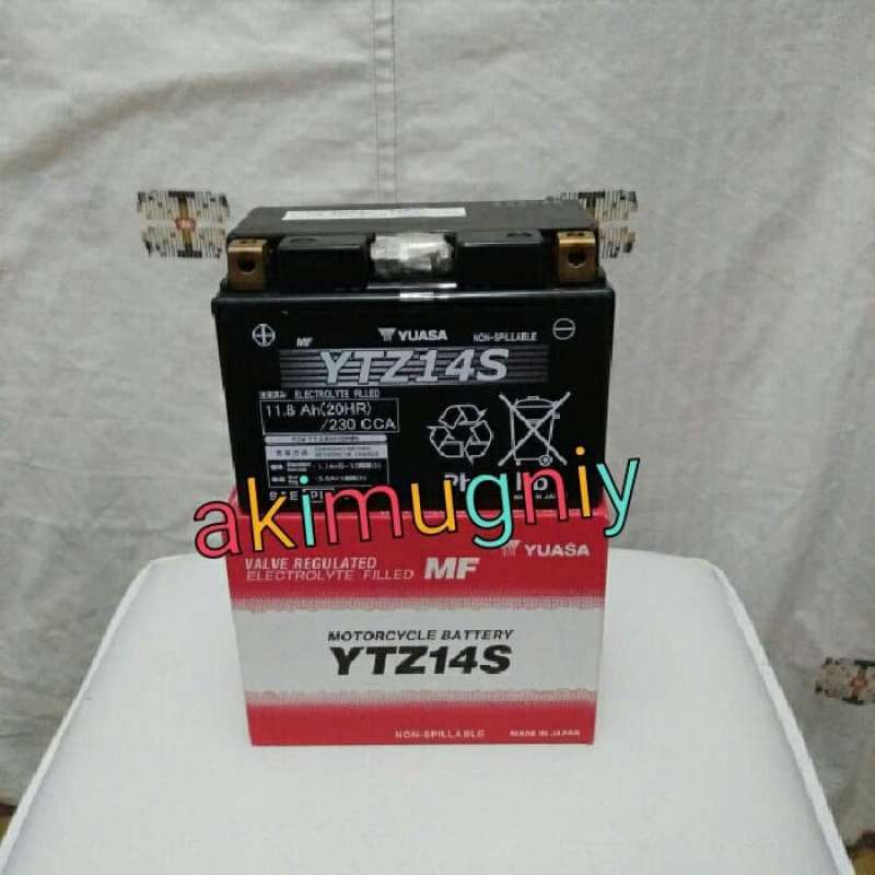 Promo aki motor yuasa mf ytz14s 12v 11.8ah cca 230 original jepang moge