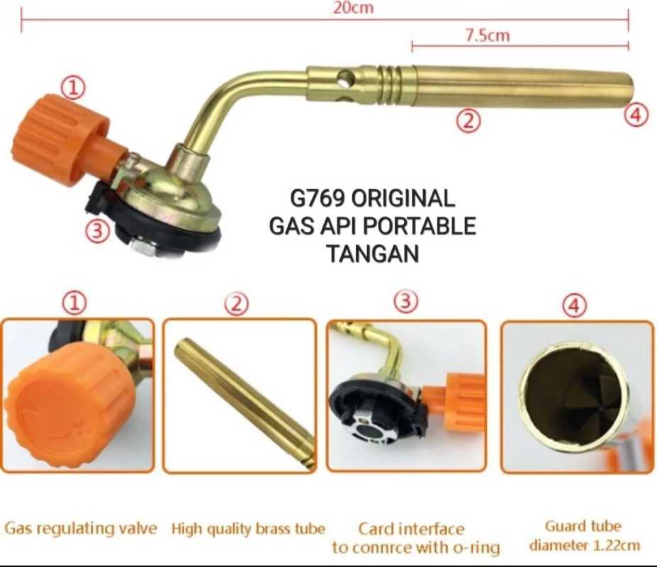 Jual G769 ORIGINAL GAS API PORTABLE TANGAN TORCH FULL TEMBAGA BAKAR LAS