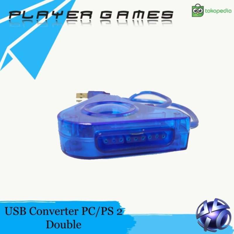 Promo CONVERTER DOUBLE BIRU SAMBUNGAN STIK PS CONVERTOR PC PS2 PS3 ...