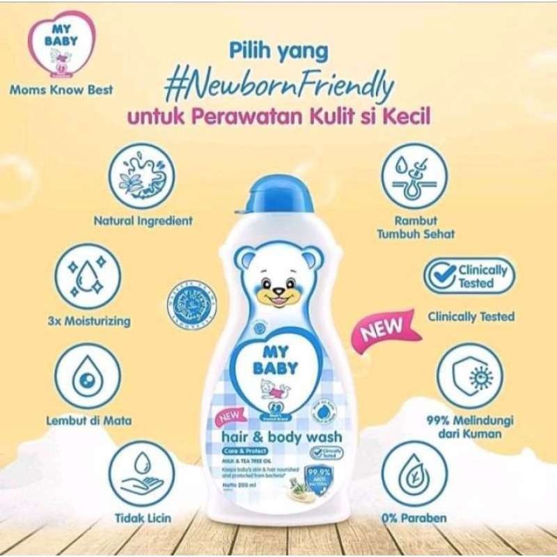 My Baby Hair Body Wash 200ml Sabun Dan Shampo Bayi My Baby 200ml