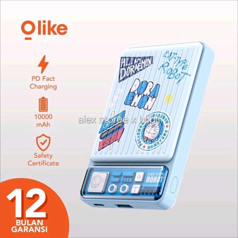 Olike Doraemon S28-B Power Bank 10000mAh Fast Charging 18W PD Type C iPhone  Android USB A
