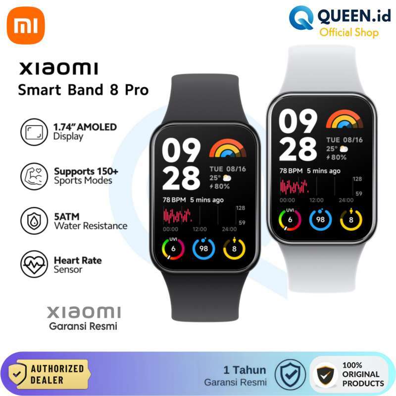 Promo Xiaomi Mi Smart Band 8 Pro 1.74 Amoled Display Gps Aod 5atm Sport ...