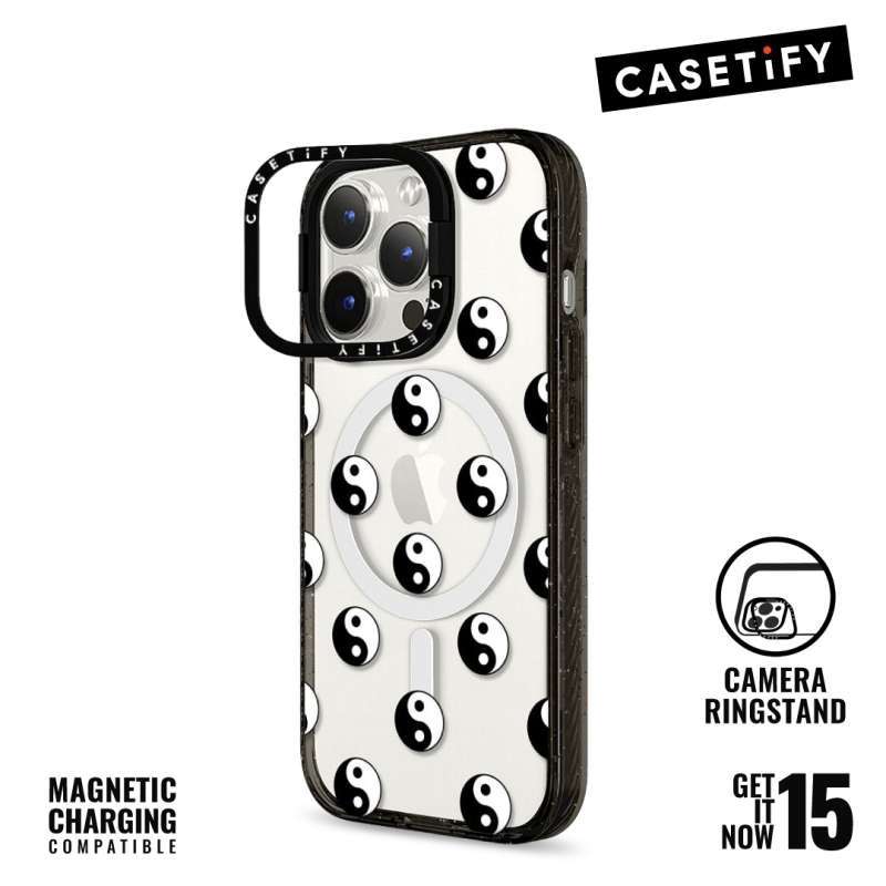 Jual Case iPhone 15 Pro Max Casetify MagSafe Impact Ring Yin Yang Di