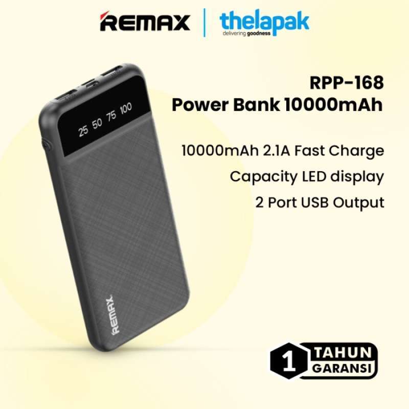 Promo Remax Rpp-168 Powerbank 10000mah 2 Output Fast Charging 22.5w ...
