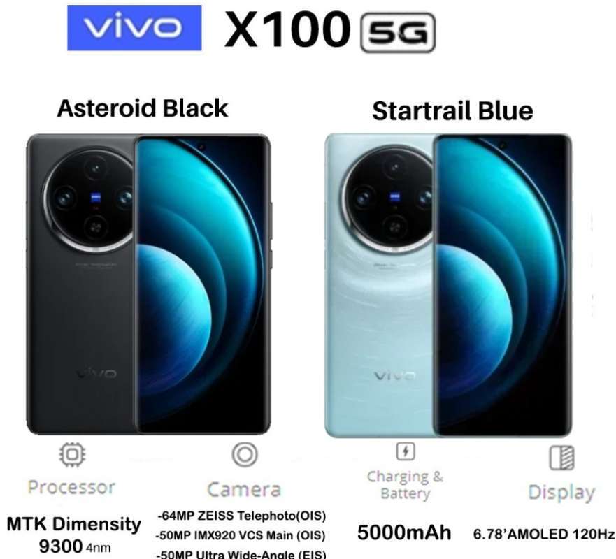 Jual vivo X100 5g RAM 12/256 GB Garansi Resmi Original Bisa