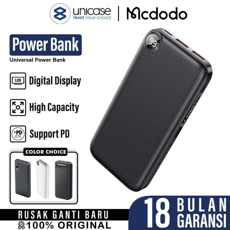 MCDODO Power Bank Digital Display 10000mAh 22.5W PD - Black MC-6041