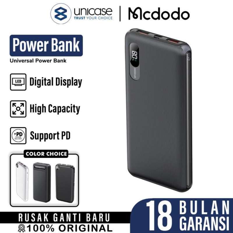 MCDODO Power Bank Digital Display 10000mAh 22.5W PD - Black MC-6041